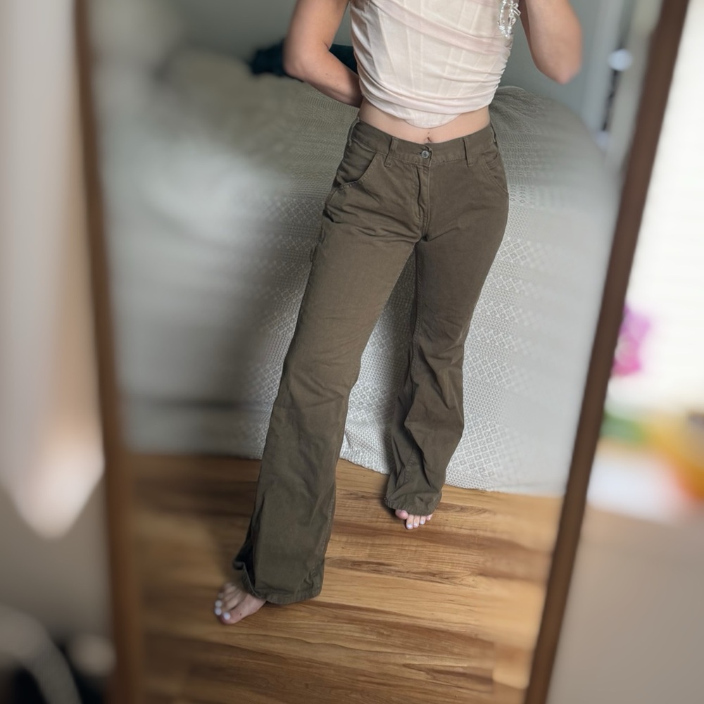 John Galt Brandy Melville Olive Low Rise Utility Pants cargo s
